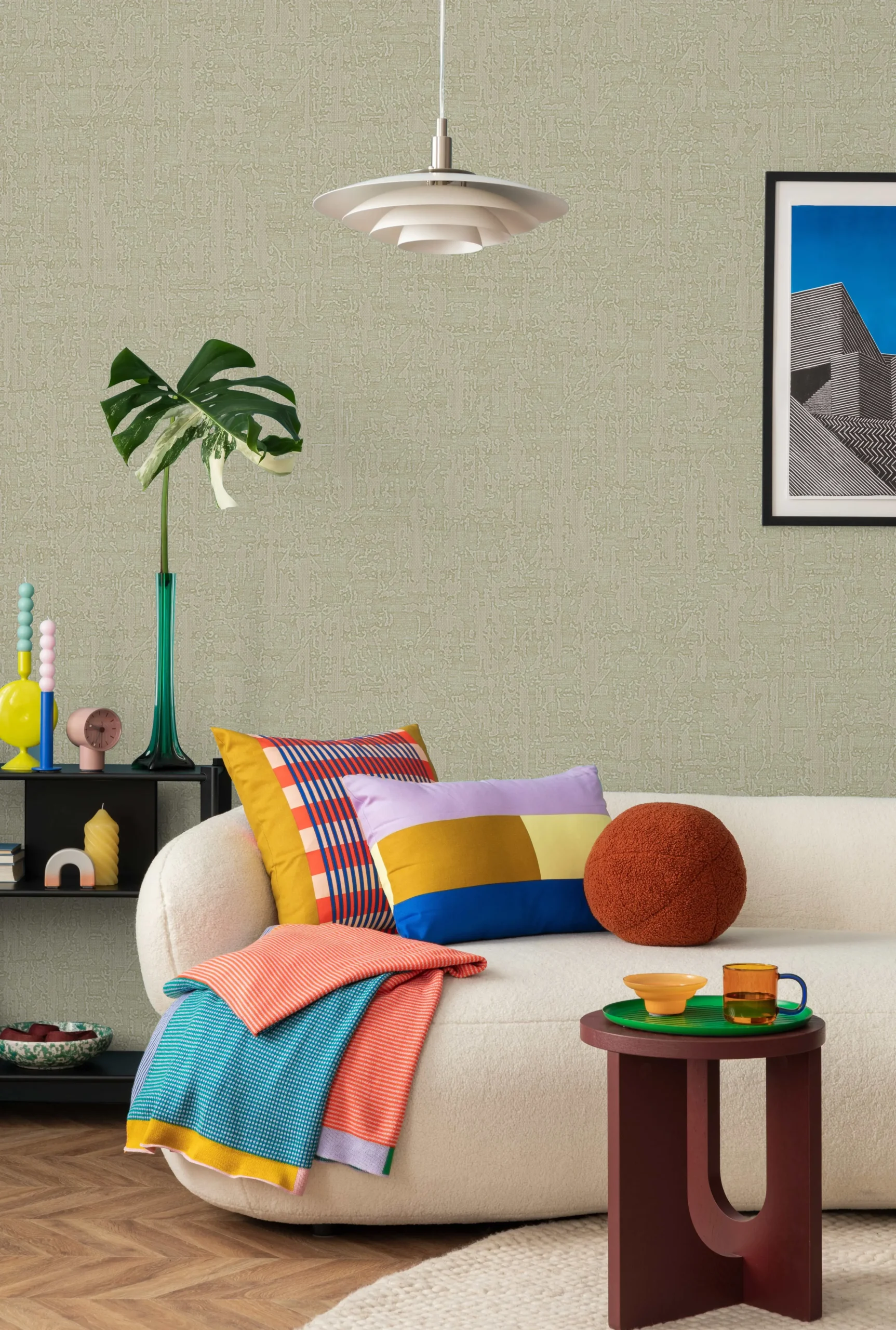 Green Embossed Wallpaper – Natural Serenity (24114-3)